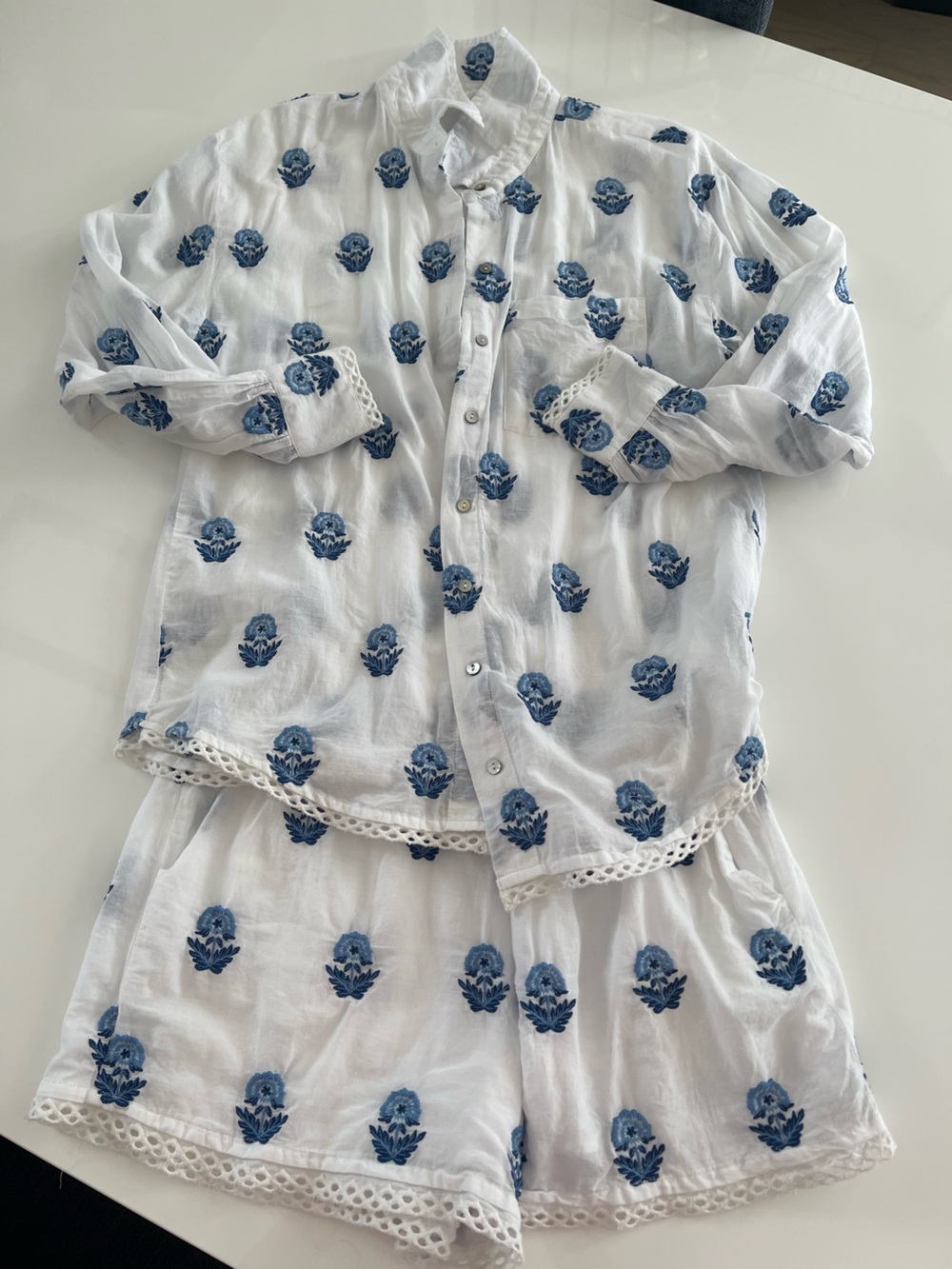 A Loves A Set - Shorts and Button down shirt - size small